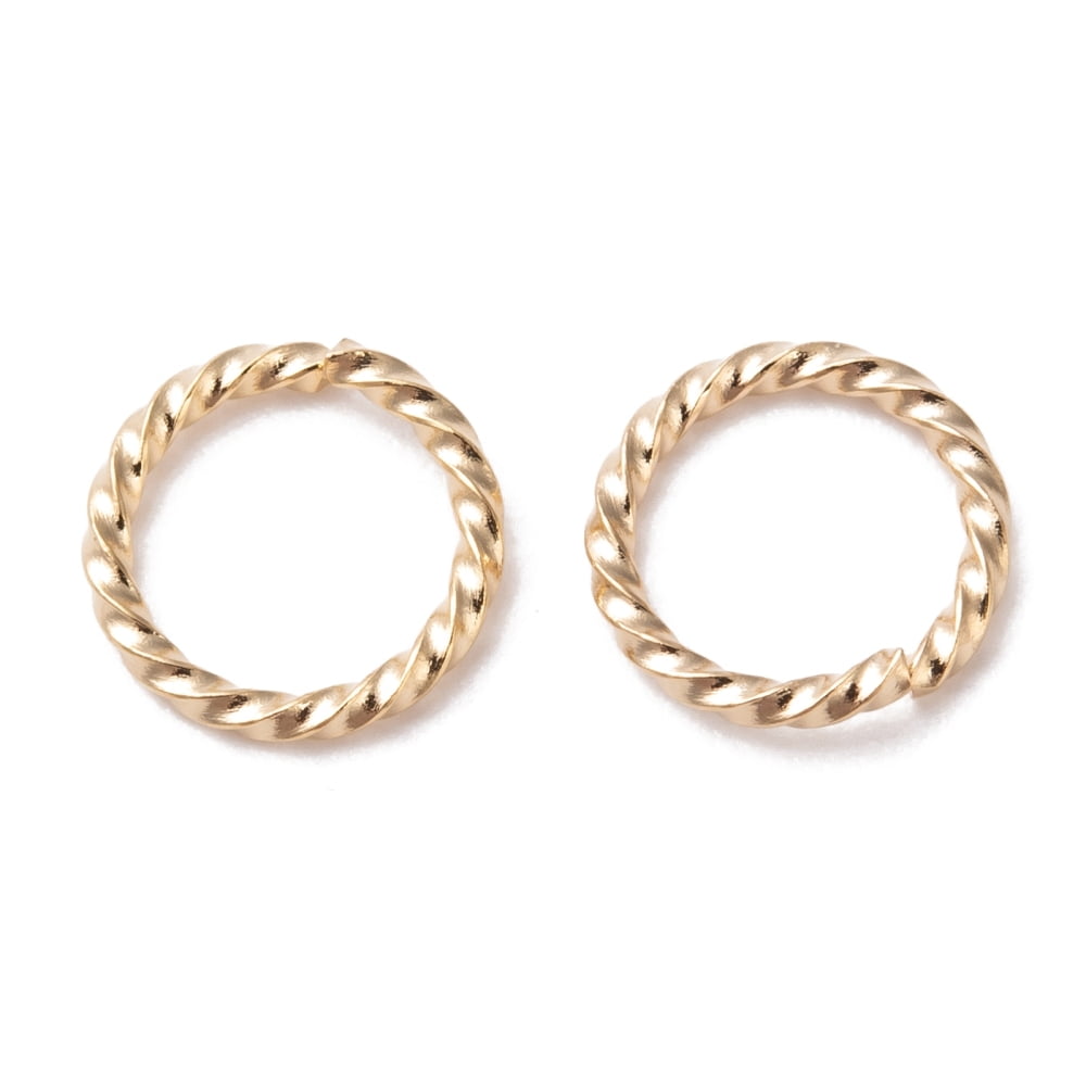 200 pc 304 Stainless Steel Jump Rings Open Jump Rings Twisted Real 24k golden Plated 18 Gauge 8x1mm Inner Diameter: 6mm