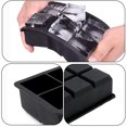 thumbnail image 3 of Bandejas de silicona para cubitos de hielo: moldes de silicona para cubitos de hielo de gran tamaño con tapa extraíble a prueba de fugas Bandeja cuadrada para cubitos de hielo para cócteles, whisky,, 3 of 5