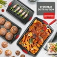 thumbnail image 6 of Joytable Baking Sheet Set, 2-piece Large Cookie Sheet Set with Silicone Handles, Steel Baking Pans Set, Baking Sheets for Oven,Black Baking Pan, 6 of 7