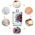 thumbnail image 3 of 4 Pack Bathroom Canisters Transparent Storage Jar for Cotton Ball, Swab, Floss Skull with Flowers and Butterfly, 3 of 6