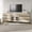 Beige, variant on Modern TV Stand For Tvs Up To 100 Inch, 3 In 1 TV Console With Glass Doors And 7 Drawers, Media Console With Adjustable Shelf For Living Room, Bedroom,Beige