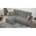 thumbnail image 2 of Ottomanson Origins X Convertible L-Shaped Sectional Sofa, Gray Microfiber, 2 of 12