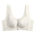 thumbnail image 2 of Loopsun Womens Bras Plus Size, Bras for Women, Women Fashion Solid Front Buckle Gathered Underwear Everyday Bra White XL, 2 of 3