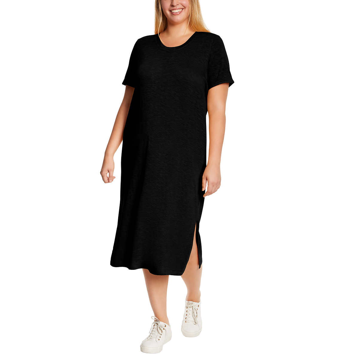 Jessica Simpson Plus Sz Dress 2X Ladies' Midi Calf Black