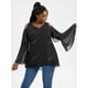thumbnail image 2 of Tallas de campana con capas de hombro abiertas de talla grande Rosegal  Blusas Tallas Grandes, 2 of 5