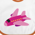 thumbnail image 4 of Inktastic Girls Pink Airplane Pilot Girls Baby Bib, 4 of 4