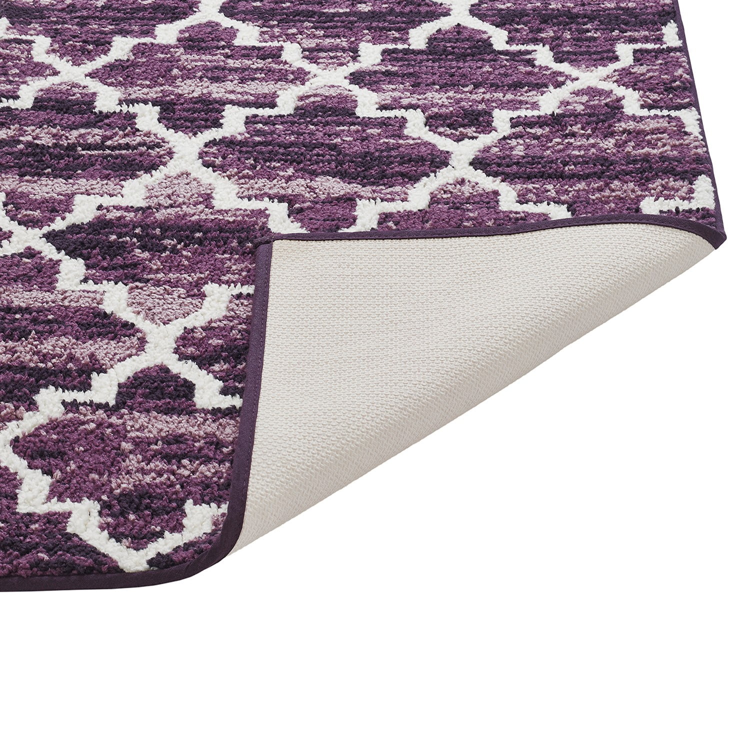 Better Trends 30" x 50" Rectangle Bathroom Rug, 100% Cotton, Soft, Water Absorbent, Non-Slip Bath Mat, Machine Washable, Rugs for Bathroom, Vanity, Shower, Tub – Savio Collection - Purple
