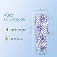thumbnail image 4 of 40 oz Light Blue and White Floral Tumbler with Straw Lid,Insulated Cup Reusable Stainless Steel Travel Mug,Cupholder Friendly,Gifts for Women Men Him Her, 4 of 6