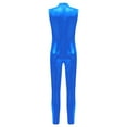 thumbnail image 2 of CHICTRY Kids Girls Metallic Long Jumpsuit Sleeveless Gymnastics Acrobatics Full Length Unitard Bodysuit Royal Blue 14, 2 of 5