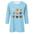 thumbnail image 3 of T-Shirts pour Femmes, Chemisiers pour Femmes, T-Shirt Imprimé de Mode pour Femmes à Manches 3/4 Blouse à Col Rond Décontractée, Blouse pour Femmes, Chemisiers pour Femmes à Manches 3/4, 3 of 3