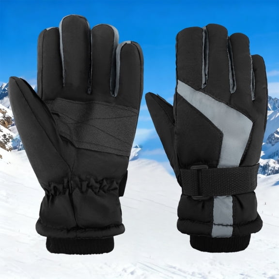 CPNG Kid Boys Girls Windproof Winter Gloves Thickened Thermal Cold Weather Ski Gloves Warm Insulation Snow Play Accessories Safe Reflective Flexible Grip Design