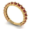 thumbnail image 2 of 1.26 ctw Wedding Band for Women - 18K Yellow Gold Natural Garnet Stackable Eternity Ring, 2 of 6