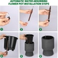 thumbnail image 3 of 14.2" Planters Set of 2 - Tall Planters with Water Level Monitors, Hidden Water Storage Tank for Self-Watering, with Easy Water and Fertilizer Inlet, Indoor & Outdoor Use，Marble Black, 3 of 8