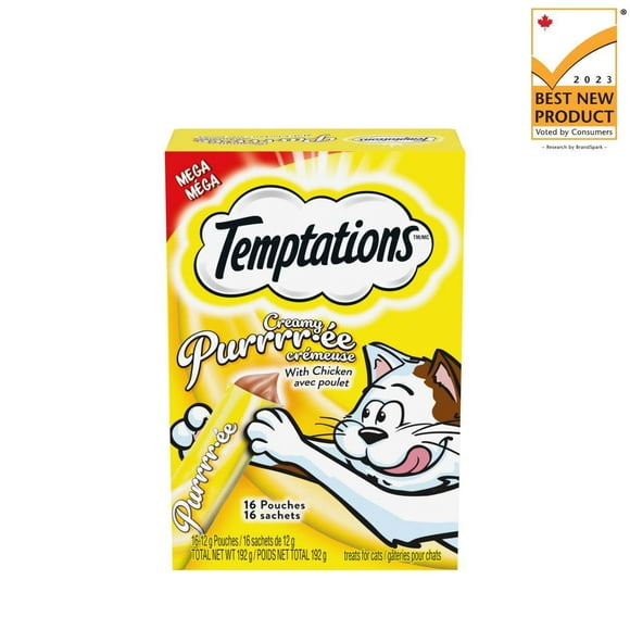Gâteries pour chats TEMPTATIONS PURRRR-ÉE CRÉMEUSE avec poulet 16x12 g