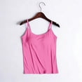 thumbnail image 6 of Siminsem Women's Cotton Padded Tank Tops with Wirefree Built-in Bra Sleeveless Undershirt for Softball Game Practice Yoga Running Daily Wear Breathable Active Tops, Hot Pink, 5XL, 6 of 6