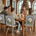 thumbnail image 5 of Merry Christmas Chair Covers Set of 1 Red Bird Berry Green Leaf Black Plaid Chair Back Covers Stretch Removable Washable Slipcovers Protector for Dining Room Kitchen Party Decor, 5 of 5