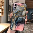 thumbnail image 1 of Funda con patrón de mármol y pintura de acuarela para iPhone 14, 11, 12, 13 Pro Max, cubierta completa, tinta suave pintada para iPhone X, XS, XR, 6, 7, 8 Plus Fivean unisex, 1 of 2