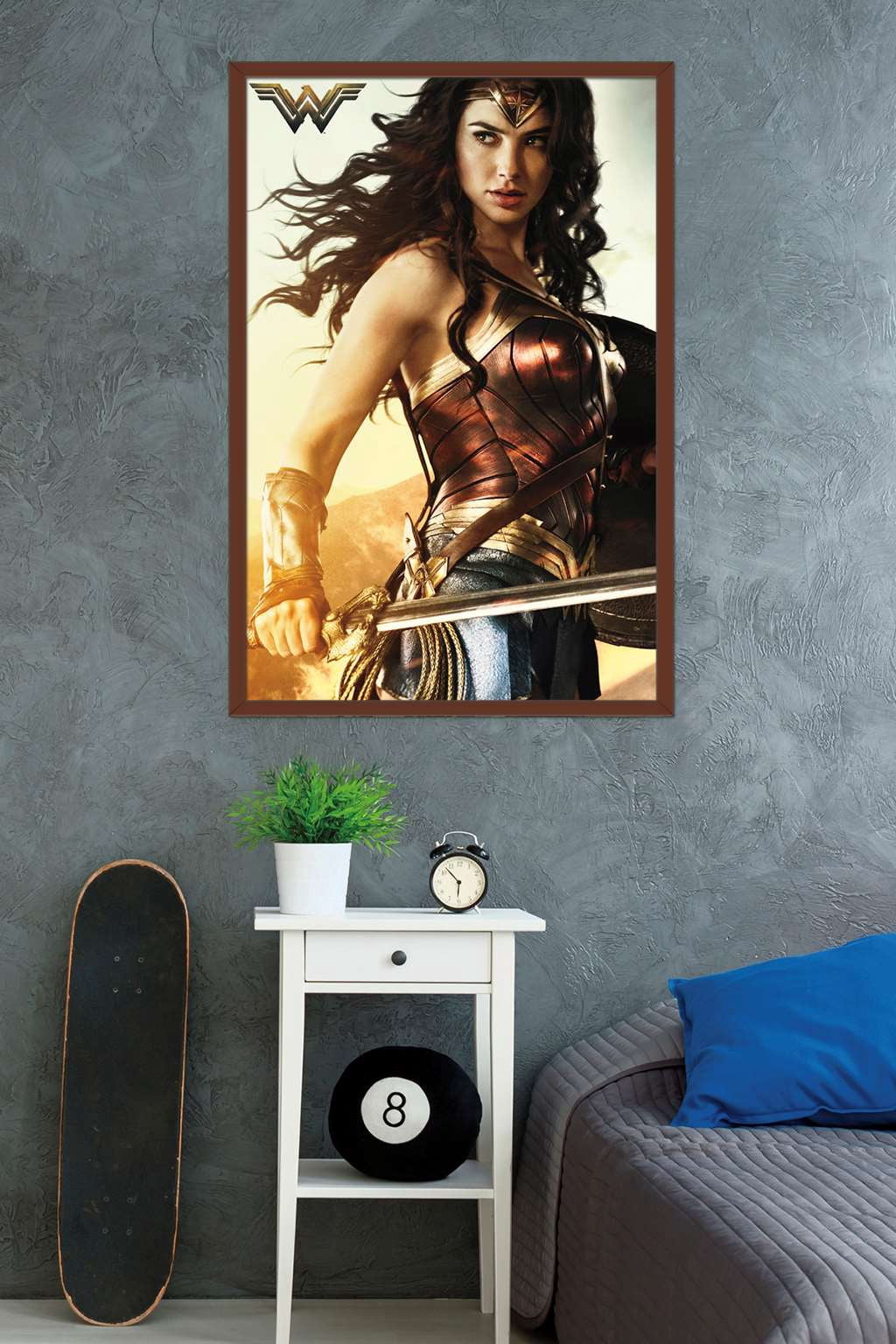 DC Comics Movie - Wonder Woman - Shield Wall Poster, 22.375" x 34", Framed