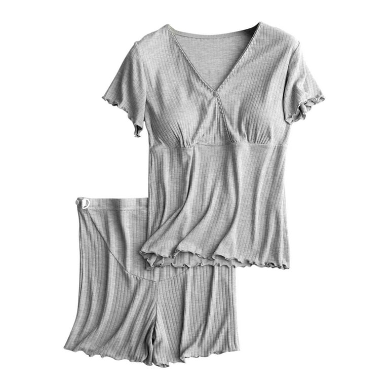 Inadays Women's Nursing Nightgown Short Sleeve Maternity Nursing Gowns for  Breastfeeding Sleepwear Dress for Hospital, Gray, XL