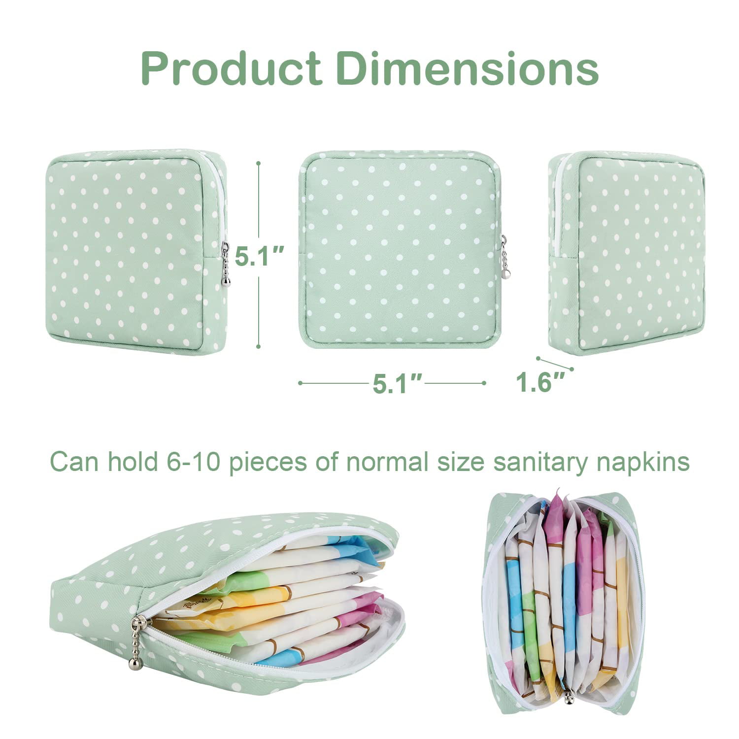 Period Pouch Portable Tampon Storage Bag,Tampon Holder for Purse Feminine  Product Organizer,Watermelon Slices Pattern : Health & Household 