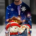 thumbnail image 4 of Nouveau T-shirt à Manches Longues Imprimé Numérique pour Hommes Automne Décontracté Col Rond Noël, 4 of 5