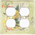 thumbnail image 3 of Metal Light Switch Plate Cover Floral Nature Postcard Newspaper Damask Green FLW092, 3 of 13