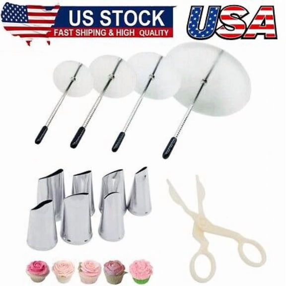 Rose Flower Piping Tips Set,Stainless Steelchrysanthemum Nozzle Cake Decorating