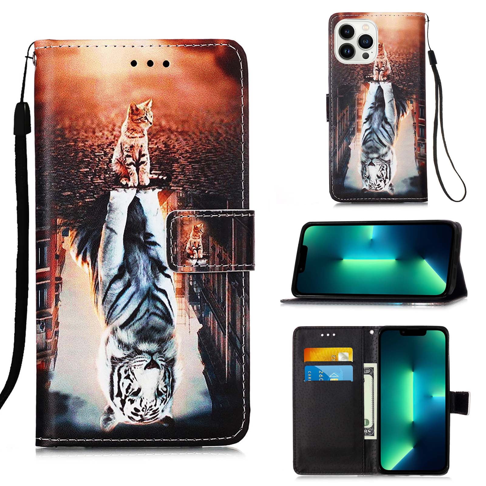 Shockproof Premium PU Leather Bumper Flip Wallet Notebook Phone Case Cover with Kickstand Magnetic Card Holder Slot Protective Skin for Huawei Mate 20 Lite Cat mother & baby Huawei Mate 20 Lite Case 