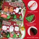 thumbnail image 3 of Juego de 6 medias navideñas con un bonito Papá Noel en bloques de colores, 3 of 8