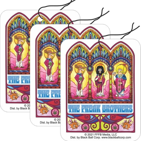 The Freak Brothers - God Bless Road Rage Air Freshener - Vanilla Scent - 3 Pack