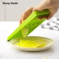 thumbnail image 6 of CuiLiyq Vegetable Slicer, 10.8" x 4.2" Stainless Steel Mandoline Food Slicer, Handheld Vegetable Chip Maker Food Chopper for Potato, Carrot, Vegetables, Zucchini (Green), 6 of 9