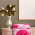 thumbnail image 2 of Preppy Throw Blanket Pink Smile Face Blanket Cute Flannel Soft Blanket Plush Fuzzy Pink Blanket Preppy Bedding Stuff for Dormitory Living Room 50" x 60"(Checkered Smile Face), 2 of 7