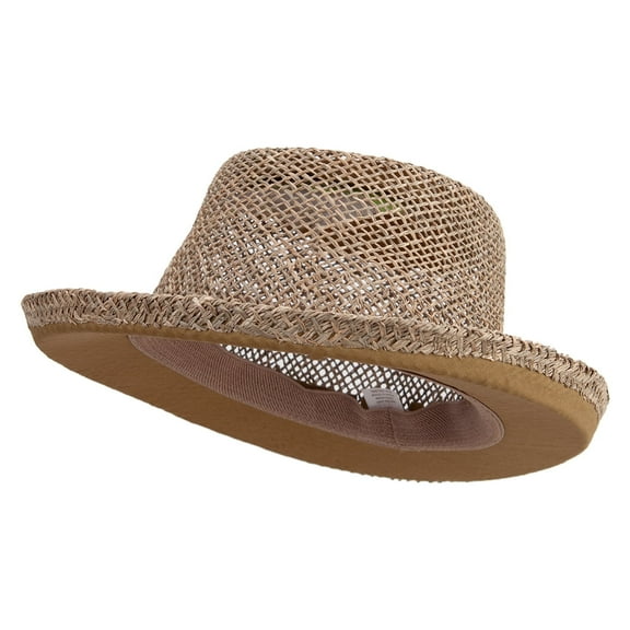 Big Size Seagrass Gambler Hat - Natural XL-2XL