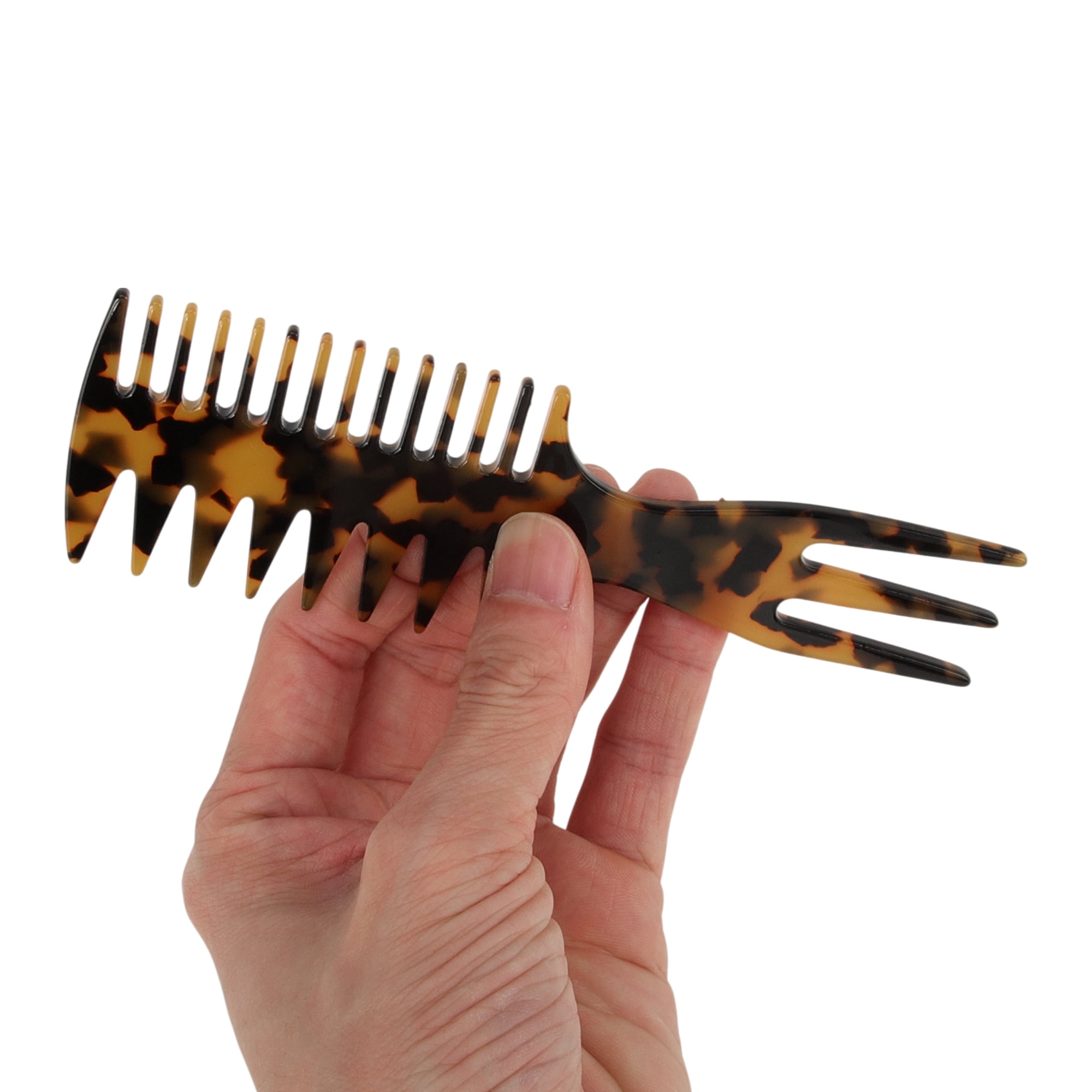 Unique Bargains 1 Pc Fashionable 3 in 1 Fish Bone Hair Comb for All Hair Types Brown