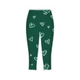 thumbnail image 4 of lcziwo Back to School Prime Sales, Women's Milk Silk Soft Cropped Leggings 2025 Fashion Heart Print Workout Leggings Casual High Waisted Tummy Control Tight Capris Green L, 4 of 6