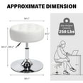 thumbnail image 3 of Furniliving Modern Vanity Stools, Tufted Swivel Vanity Chair, Makeup Chair for Bedroom Living Room, Ivory White, 3 of 15
