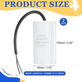thumbnail image 2 of 2Pcs CBB60 Run Capacitor 80uf 450V AC 2 Wires 50/60Hz Cylinder 102x50mm White, 2 of 6