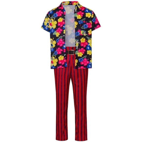 Ace Ventura Pet Detective Cloth Movie Shirt Pants Belt Hawaiian Vacation Full Set Outfit