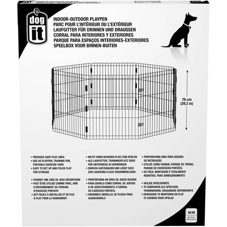 Dogit Outdoor Dog Playpen  Gray  Medium  32 L x 24.80 W x 3 H