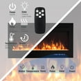 thumbnail image 5 of Electric Fireplace Insert 36-Inch Wide, 750W/1500W Wall Recessed and Mounted Fireplace with Remote Control, 9 Flame Colors, 5 Brightness Settings, 8 H Timer, Fireplace Heater for Indoor Use, 5 of 8