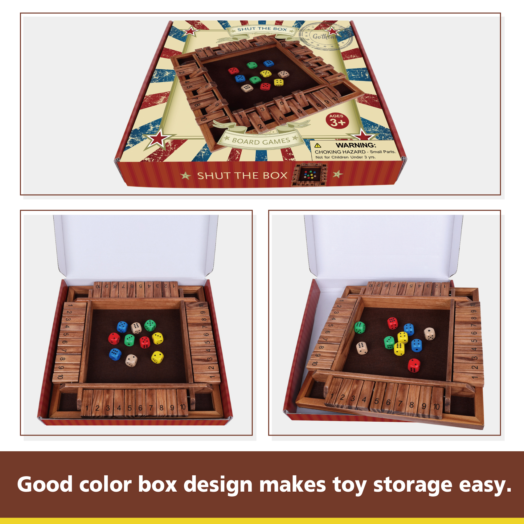 Fugocen Shut The Box Dice Game with 10 Dice photo 7