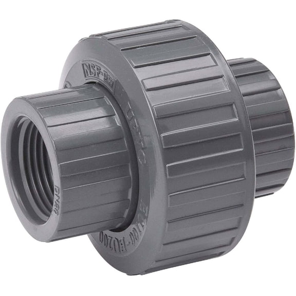 NDS U-0750-T Pipe Union 3/4 in FPT 3 in L Gray