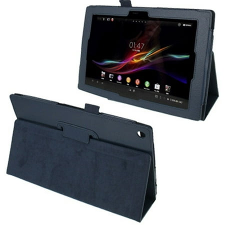 AMZER Texture Leather Case with Holder for Sony Xperia Tablet Z / 10.1 - Dark
