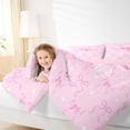 thumbnail image 4 of Erosebridal Pink Ribbon Bow 7-Piece Twin Bedding Sets For Girls,Cute Princess Bowknot Kids Bedding Comforter Set,Pink Reversible, 4 of 7