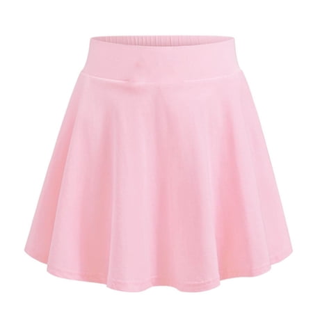 HOWPAY Girls Dresses Summer Solid Color Sleeveless High Waist A Line Flowy Cute Beach Dress Stretch Oversized Soft Party Causal Clothes Pink