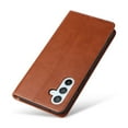 thumbnail image 7 of SaniMore for Samsung Galaxy A54 5G 6.4 inch Case, Magnetic Flip Wallet Shockproof PU Leather [Folding Kickstand] Stand Case Built-in Card Slot for Samsung Galaxy A54 5G, Brown, 7 of 7