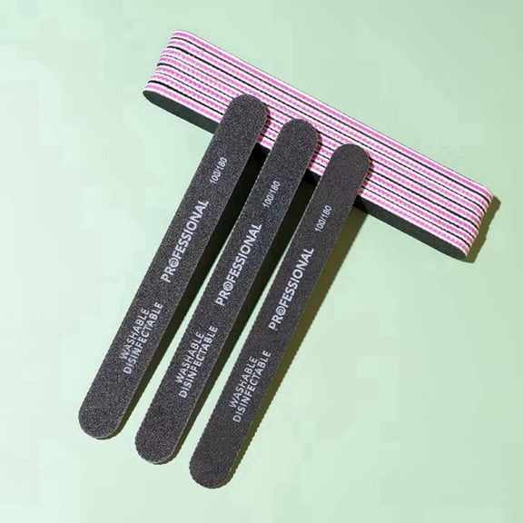 Nail File - 100/180 Grit Emery Boards for Nails, 20pcs Professional Dual-Sided Fingernail Files for Natural Acrylic Nails, Reusable Nail Care Manicure Set for Salon & DIY Use, Black