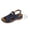 Blue, variant on Tbopshirt Summer Womens Wedge Sandals Open Toe Solid Color Wedge Heels with Arch Support