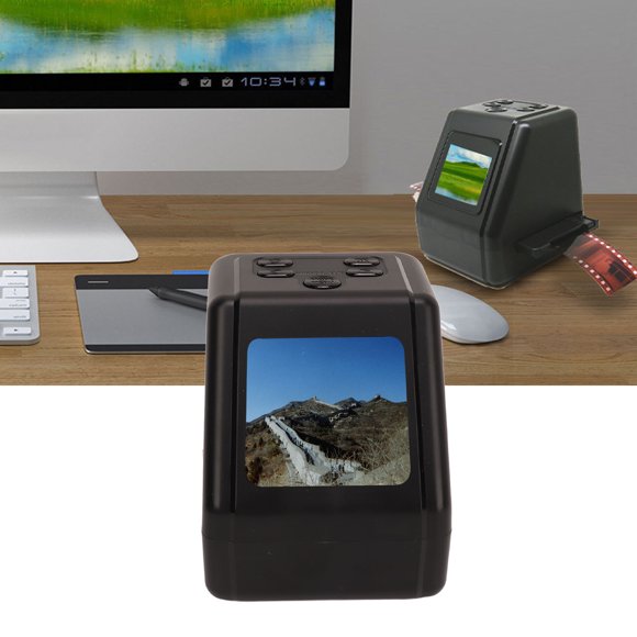 Negative Scanner, Multifunctional 2in Screen Image Edit Film Scanner for Black White Negative