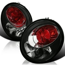 Spec-D Tuning Black Housing Clear Lens Tail Lights Compatible with 1998-2005 Volkswagen Beetle, Left   Right Pair Assembly